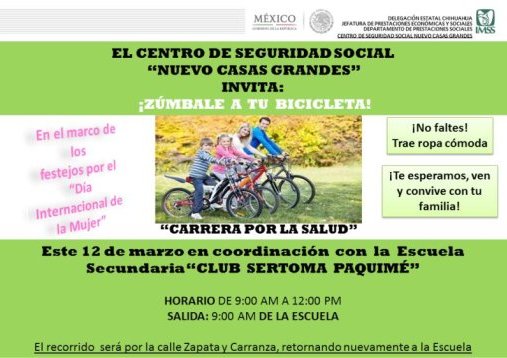 Convocan a bicicletada en Nuevo Casas Grandes