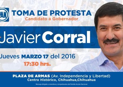 El próximo jueves será la toma de protesta de Javier Corral