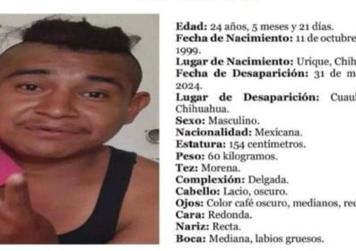 Buscan a Genaro, desapareció el 31 de marzo en Cuauhtémoc